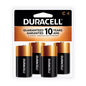 Duracell Coppertop Alkaline Batteries C 4 Ea