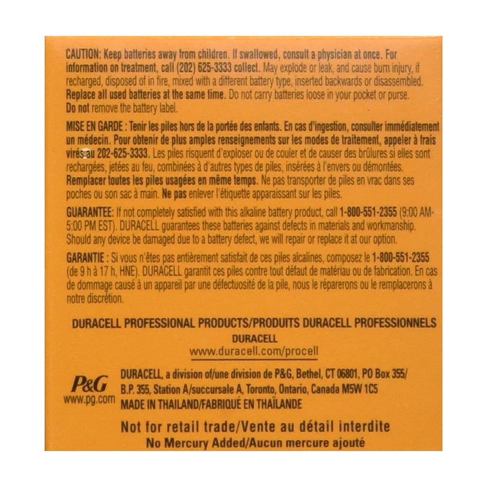 Duracell Aaa24 Procell Professional Alkaline Battery Aaa24 Procell
