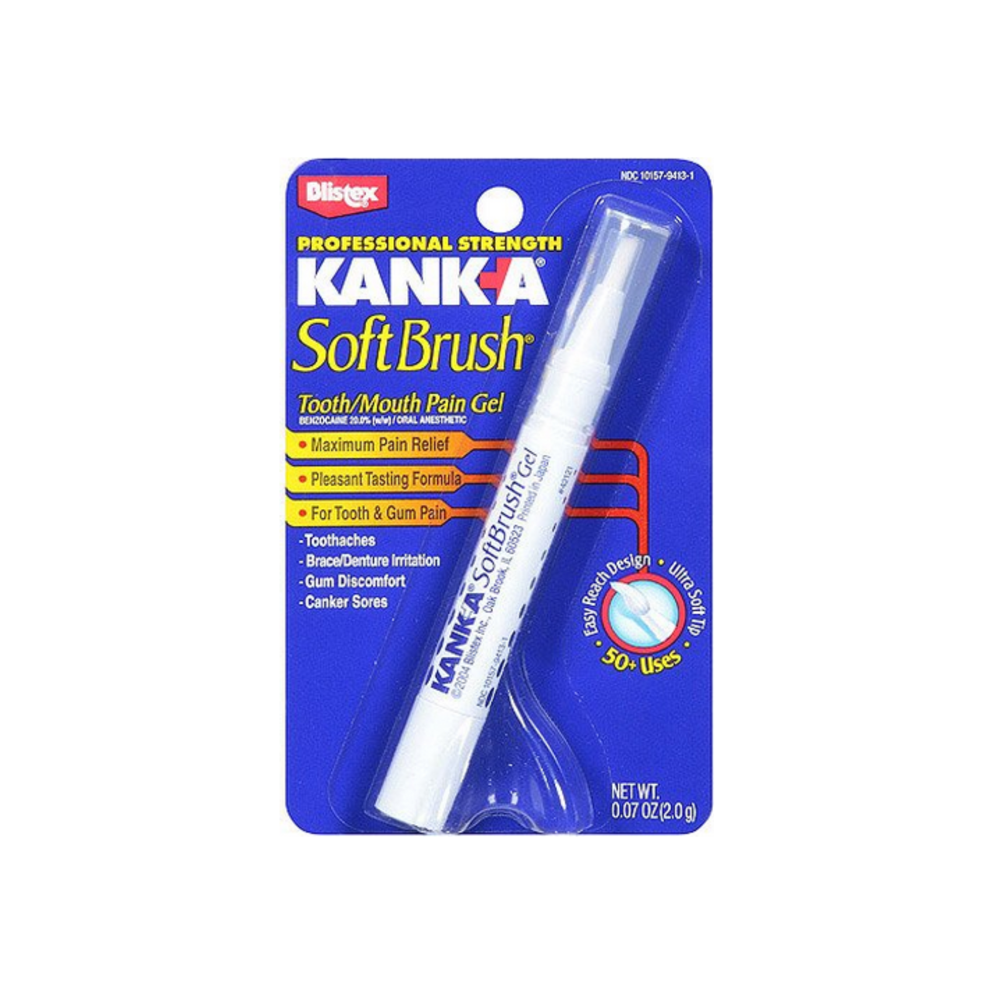 Kank-A Soft Brush Tooth/Mouth Pain Gel Professional Strength 0.07 Oz