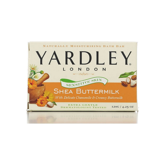 Yardley London Sensitive Skin Shea Buttermilk Bar Soap, 4.25 Oz
