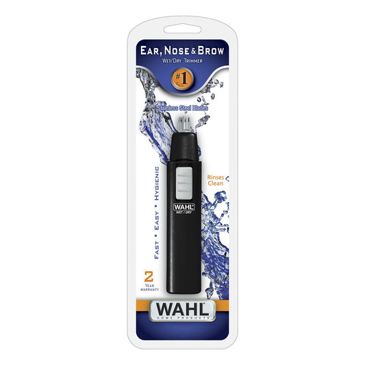 Wahl Ear, Nose & Brow Wet/Dry Battery Trimmer, Black 1 Ea