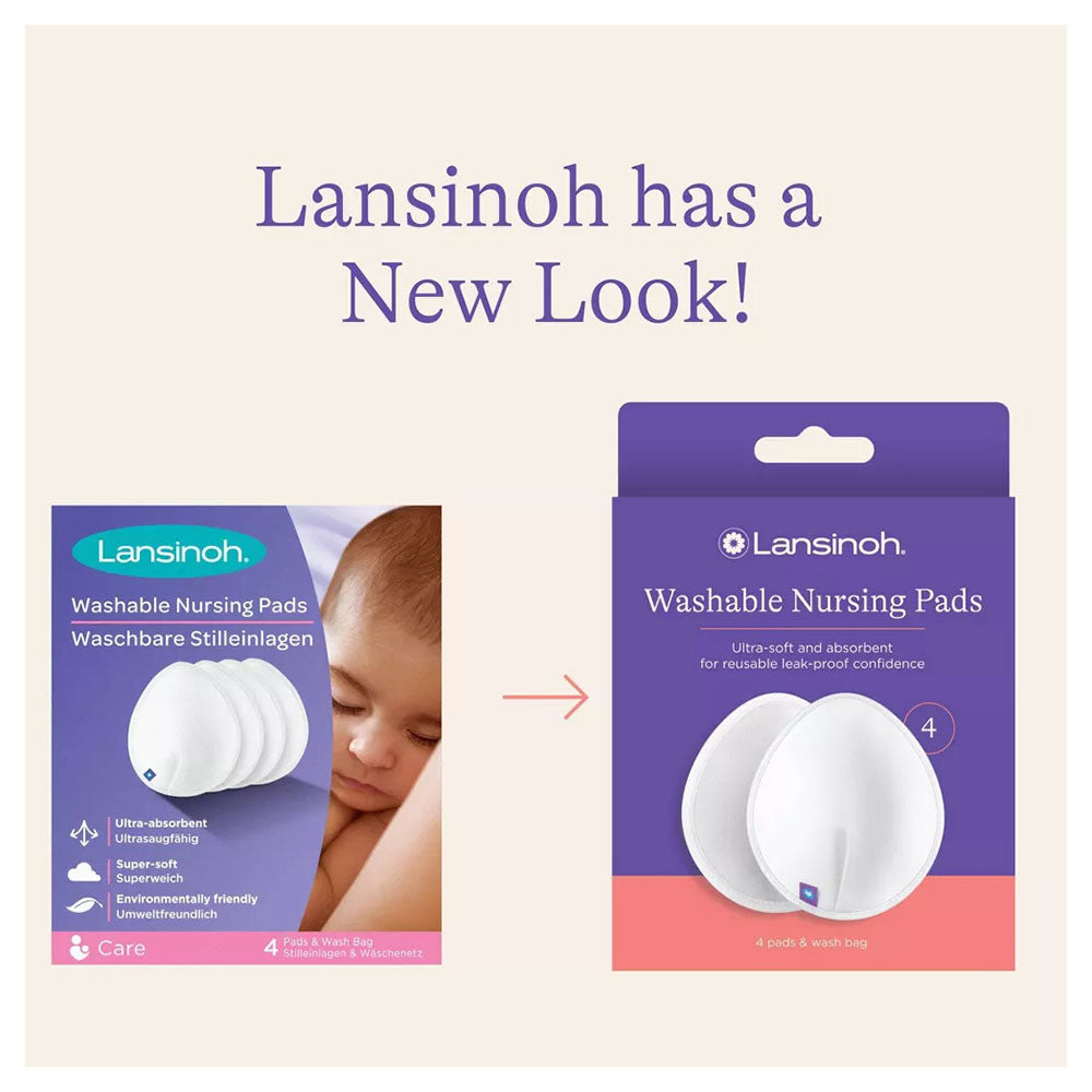 Lansinoh Reusable Nursing Pads For Breastfeeding Mothers, 4 Pads