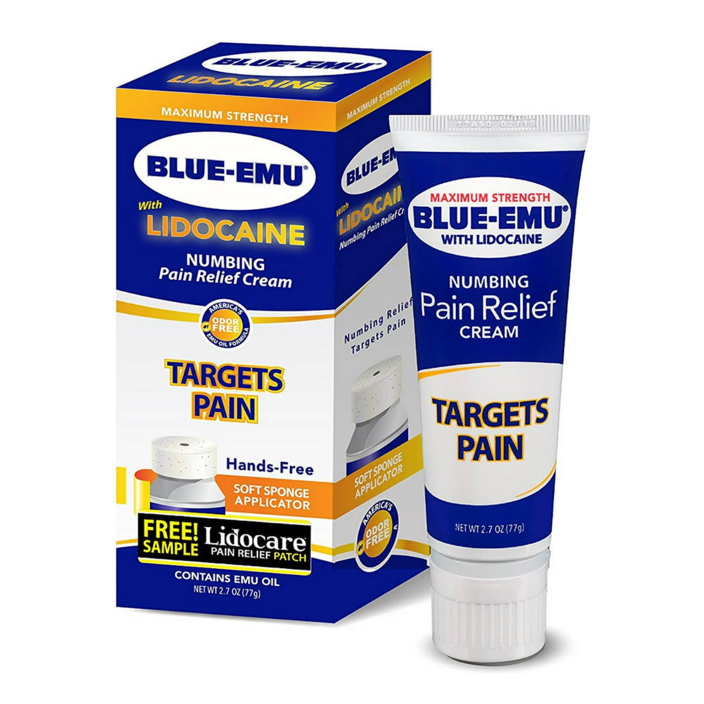 Blue Emu Lidocaine Numbing Cream Pain Relief, 2.7 Oz