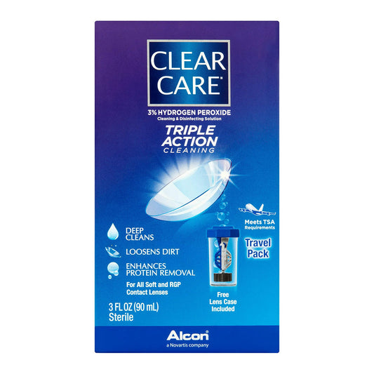 Clear Care Cleaning & Disinfection Solution With Lens Case, 3-Ounces