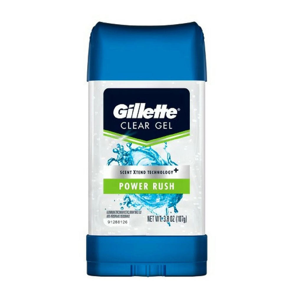 Gillette Antiperspirant Deodorant For Men, Clear Gel, Power Rush, 3.8 Oz