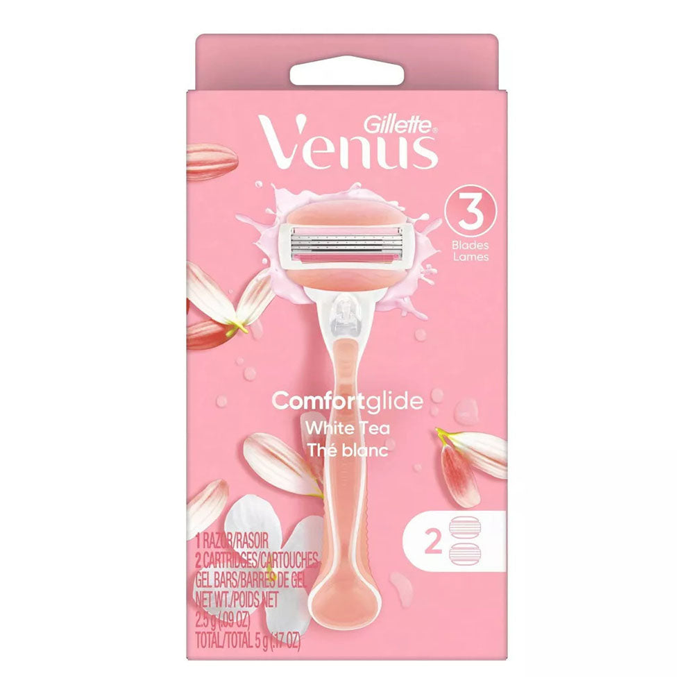 Gillette Venus Comfortglide White Tea Women'S Razor - 1 Handle + 2 Refills