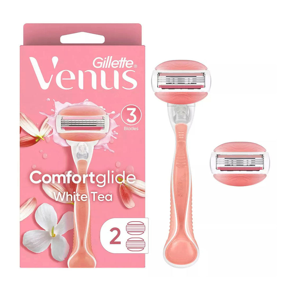 Gillette Venus Comfortglide White Tea Women'S Razor - 1 Handle + 2 Refills