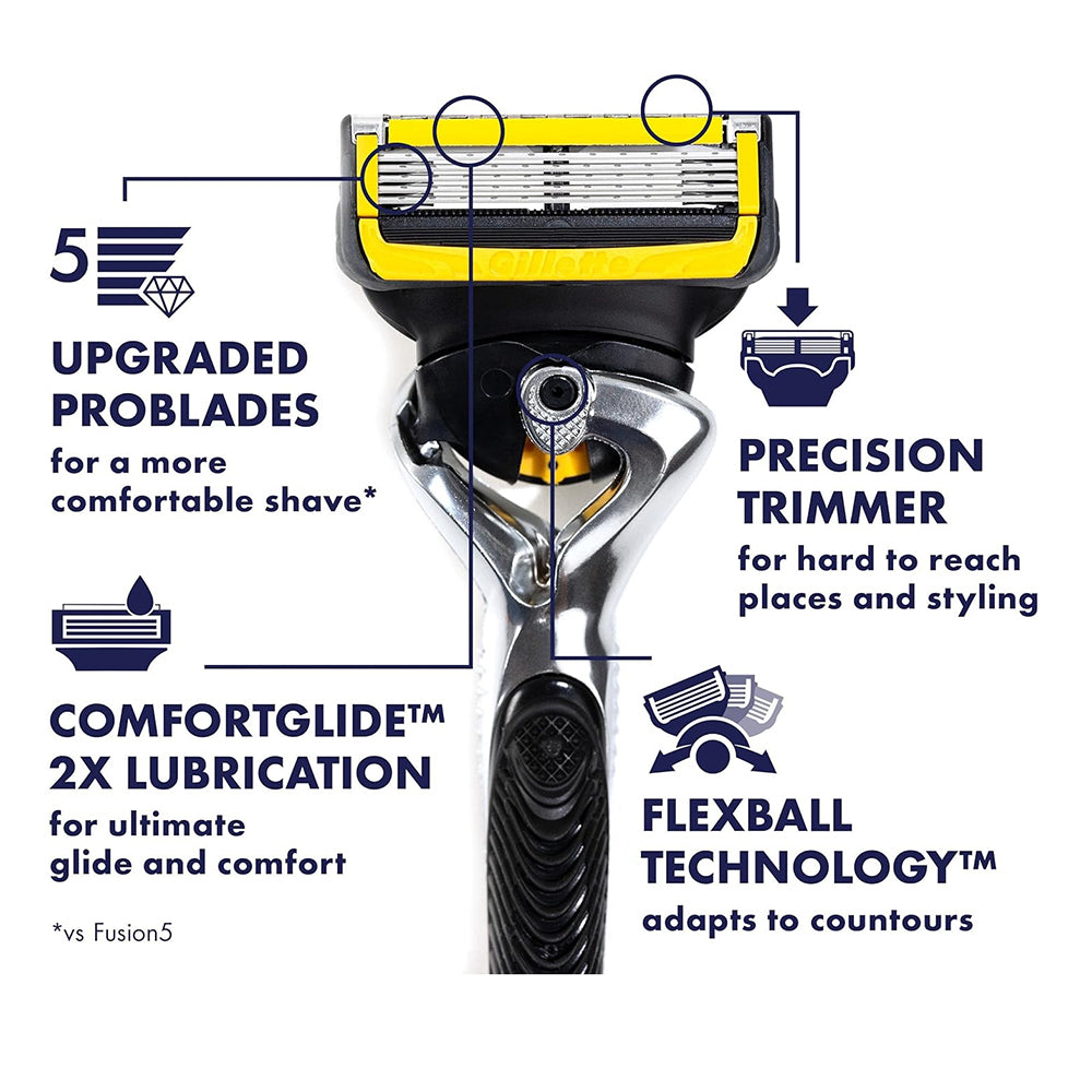 Gillette Proglide Shield Razor For Men, Handle + 2 Blade Refills