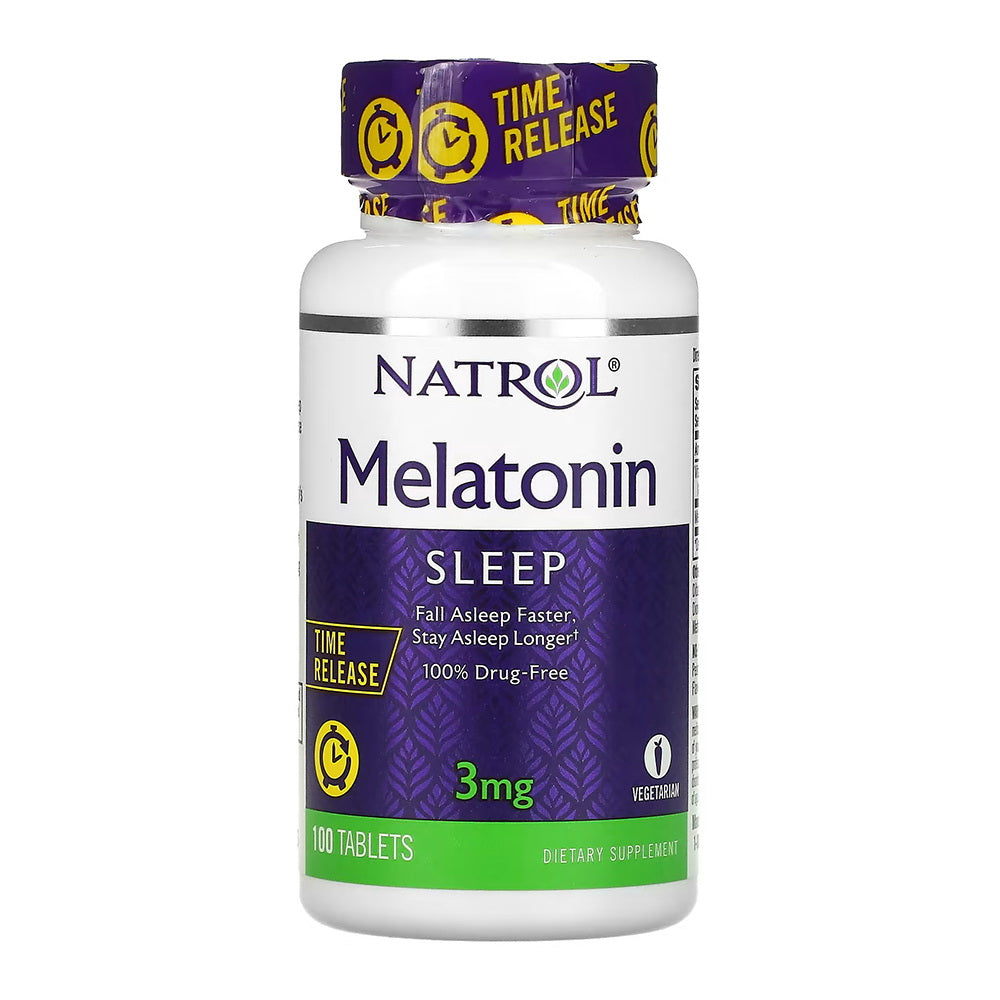 Natrol, Melatonin, Time Release, 3 mg - 100 Tablets
