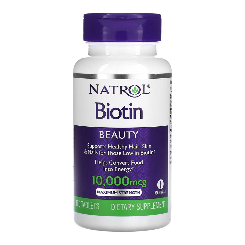 Natrol Biotin, Maximum Strength, 10,000 Mcg Tablets 100 Ea