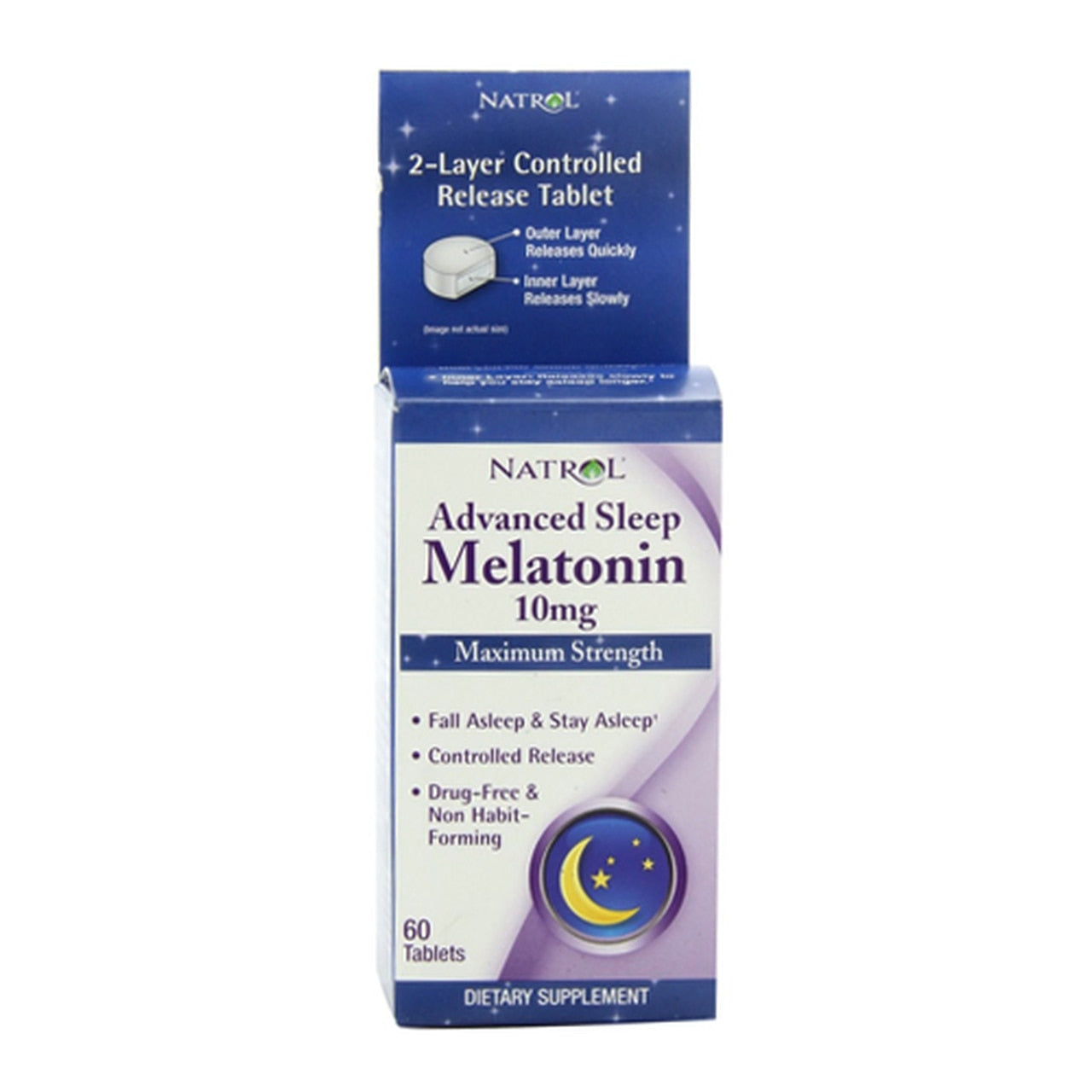 Natrol Advanced Sleep Melatonin Tablets, Maximum Strength 10 Mg 60 Ea