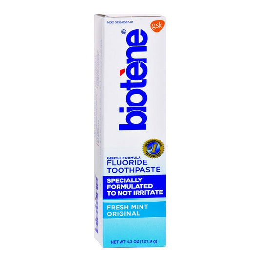 Biotene Fluoride Toothpaste, Fresh Mint 4.3 Ounces