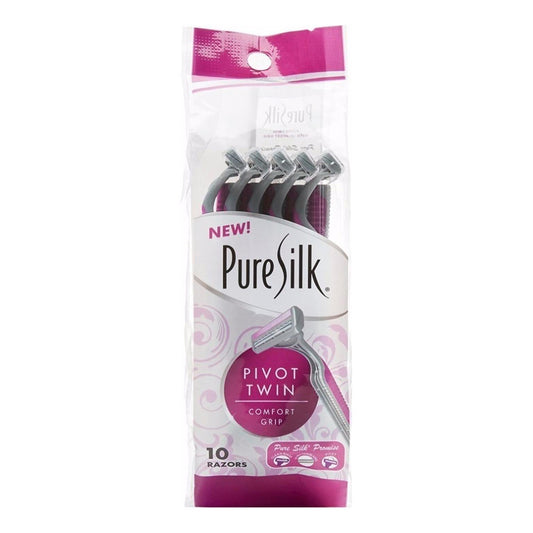 Pure Silk Pivot Twin Premium Disposable Razor 10 Ea