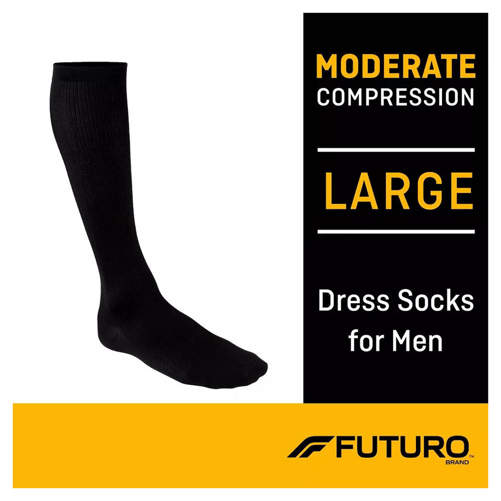 Futuro Men'S Dress Socks - Black - Moderate