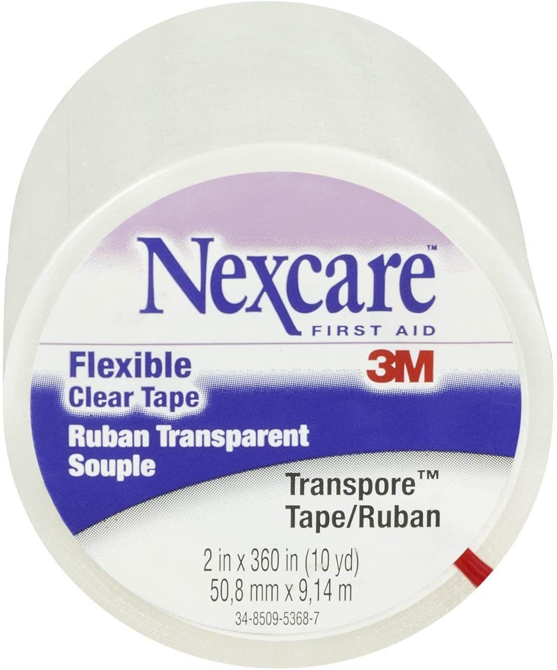 Nexcare Transpore Clear First Aid Tape, Wrapped, 2" X 10 Yard - 1 Ea