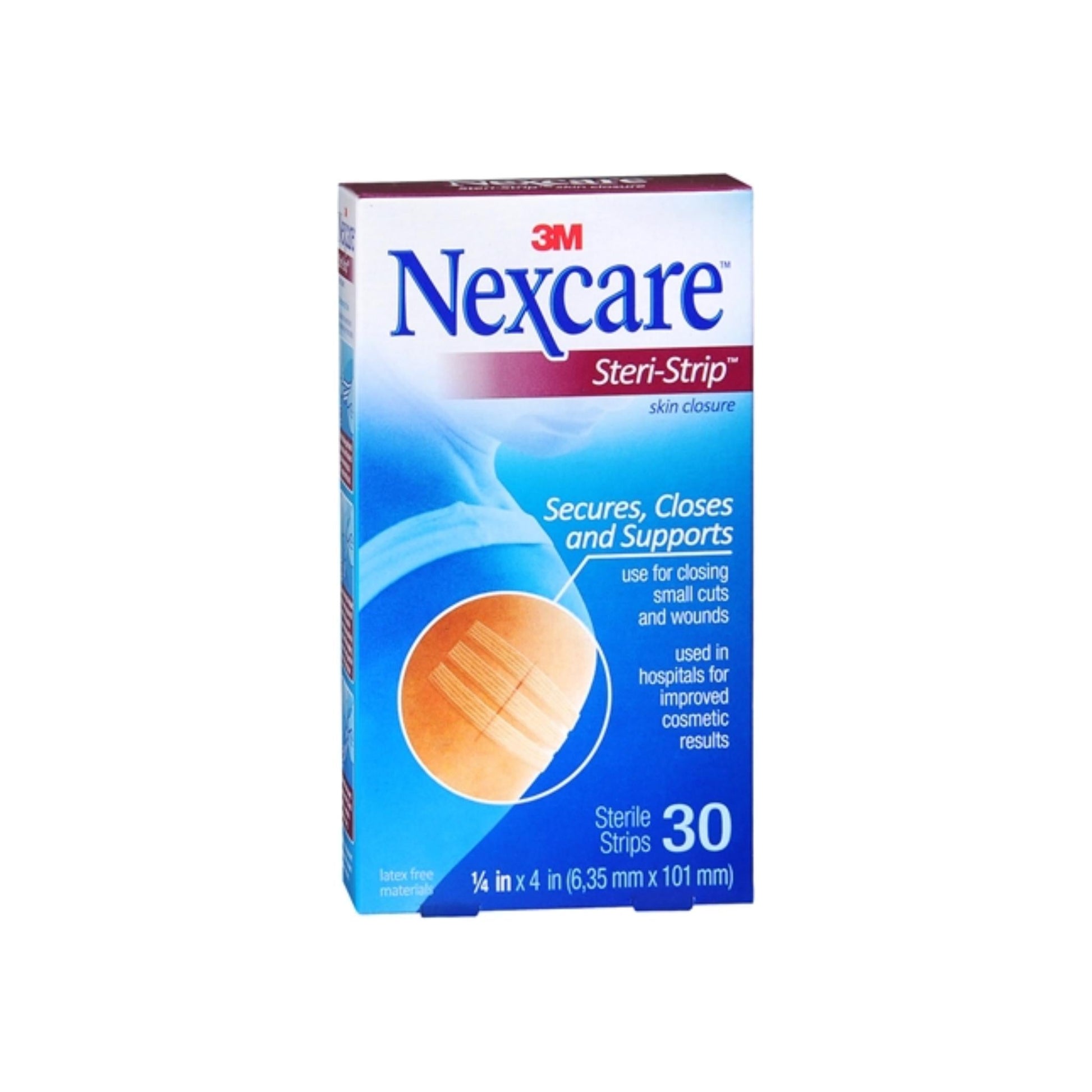 Nexcare Steri-Strip Skin Closure Strips 1/4 Inch X 4 Inches 30 Each