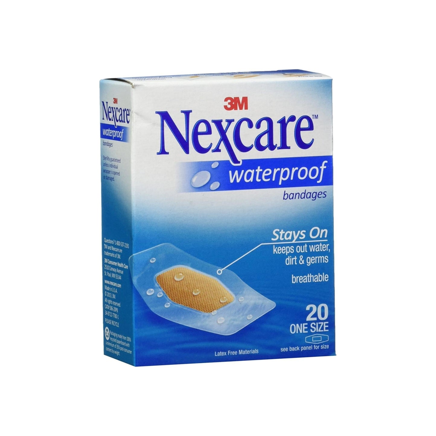 Nexcare Waterproof Stays On Bandages One Size 20 Each