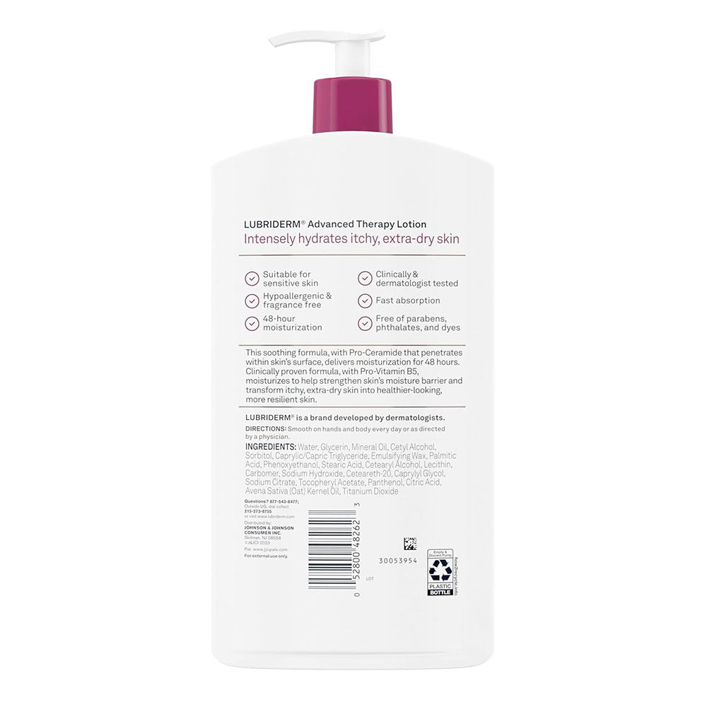 Lubriderm Advanced Therapy Lotion + Pro-Ceramide, Fragrance Free, 24 Fl. Oz