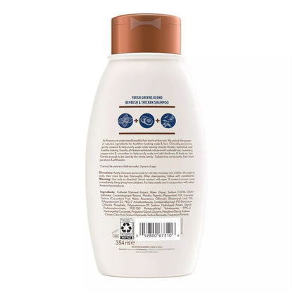 Aveeno Scalp Soothing Fresh Greens Blend Shampoo, Rosemary,Peppermint, 12 Fl Oz