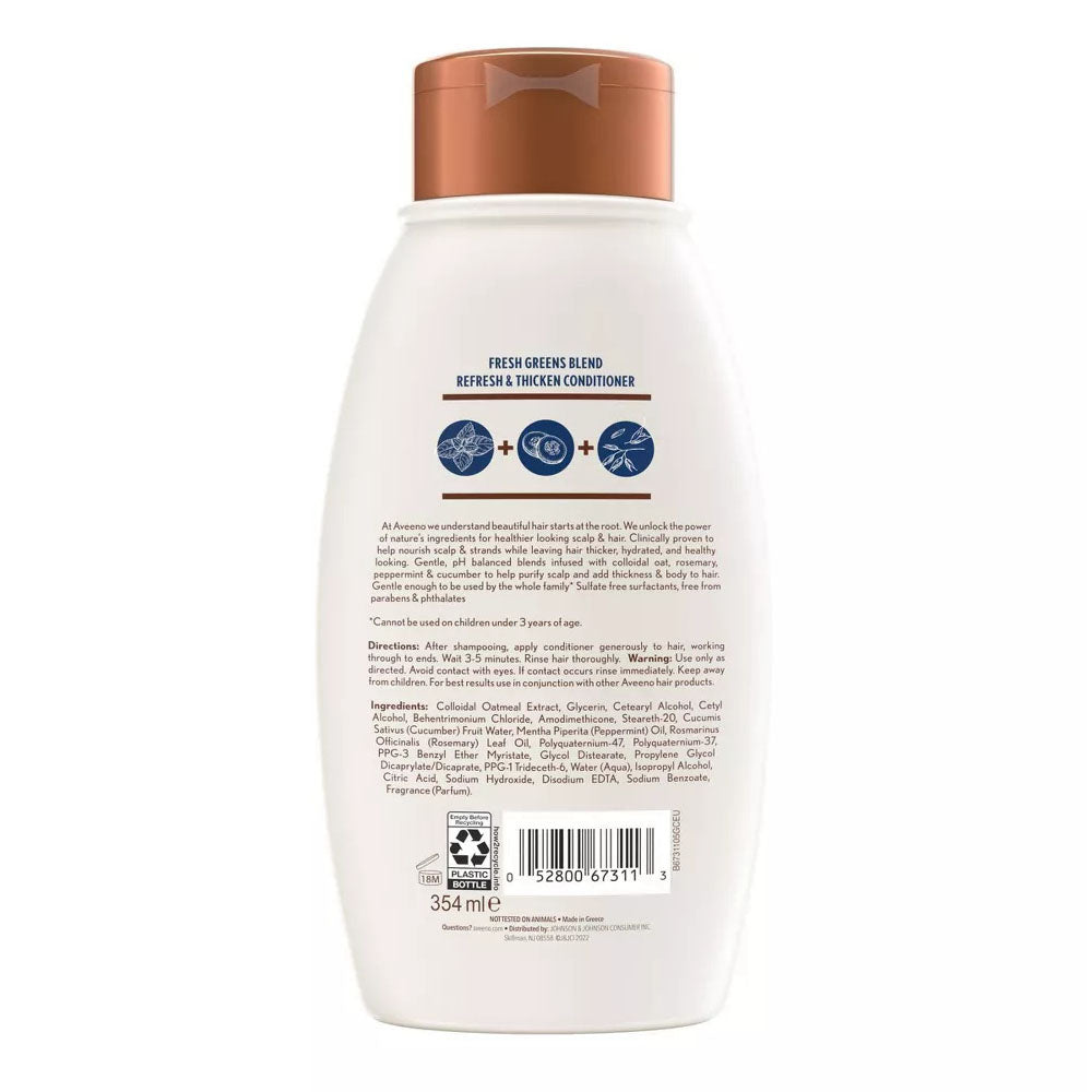 Aveeno Scalp Soothing Fresh Greens Blend Conditioner, Peppermint, 12 Fl Oz