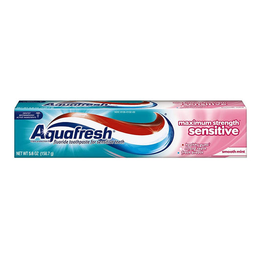 Aquafresh Maximum Strength Toothpaste For Sensitive Teeth Smooth Mint - 5.6 Oz
