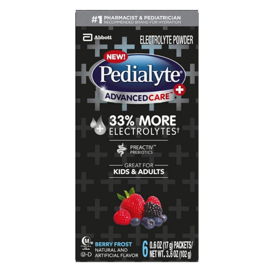Pedialyte Advancedcare Plus Powder Berry Frost, 6 Ea