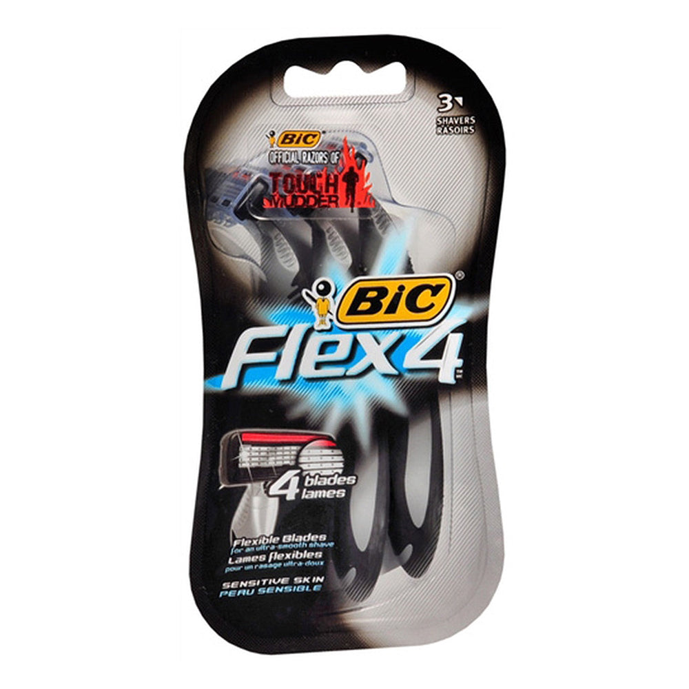Bic Flex 4 , Disposable Shaver For Men - 3 Ea