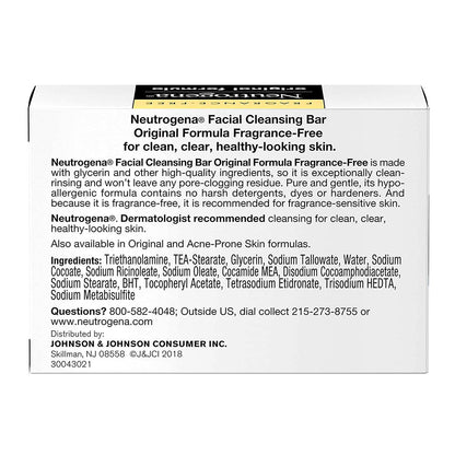 Neutrogena The Transparent Facial Bar Original Formula, Fragrance Free 3.50 Oz
