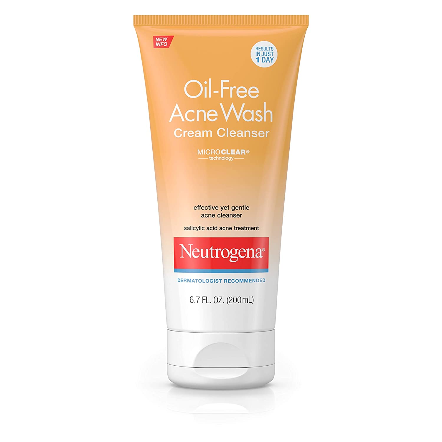 Neutrogena Oil-Free Acne Wash Cream Cleanser 6.70 Oz