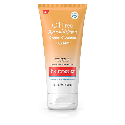 Neutrogena Oil-Free Acne Wash Cream Cleanser 6.70 Oz