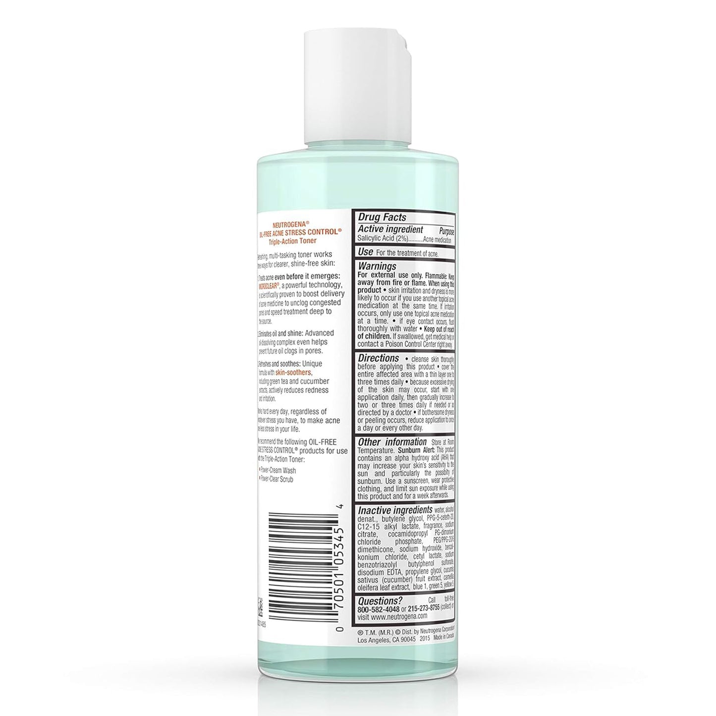 Neutrogena Oil-Free Acne Stress Control Triple Action Toner 8 Oz