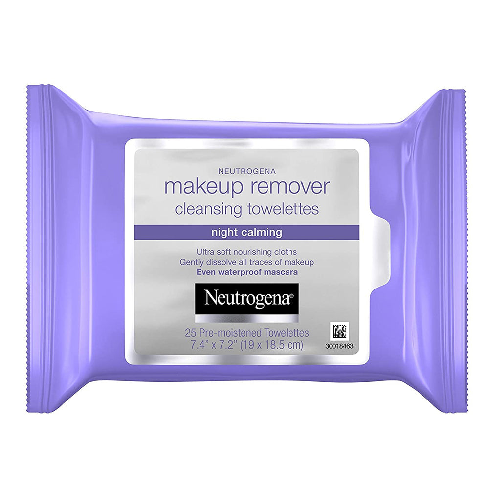 Neutrogena Makeup Remover Cleansing Towelettes & Wipes, Night Calming, 25 Count