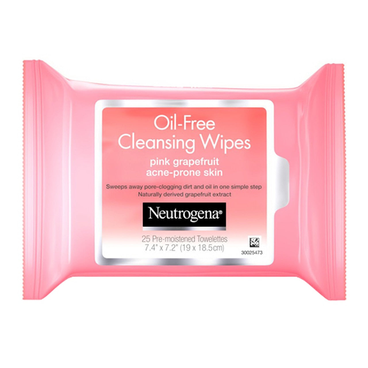 Neutrogena Oil-Free Cleansing Wipes For Acne Prone Skin, Pink Grapefruit 25 Ea
