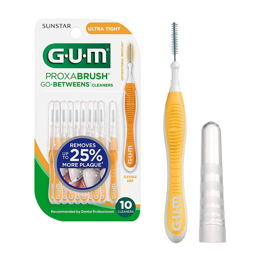Gum Proxabrush Go-Betweens Interdental Brushes, Ultra Tight, Plaque Removal, 10 Count