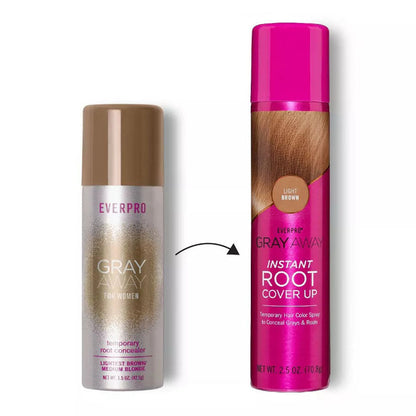 Everpro Gray Away Instant Root Cover Up Spray Light Brown 2.5Oz
