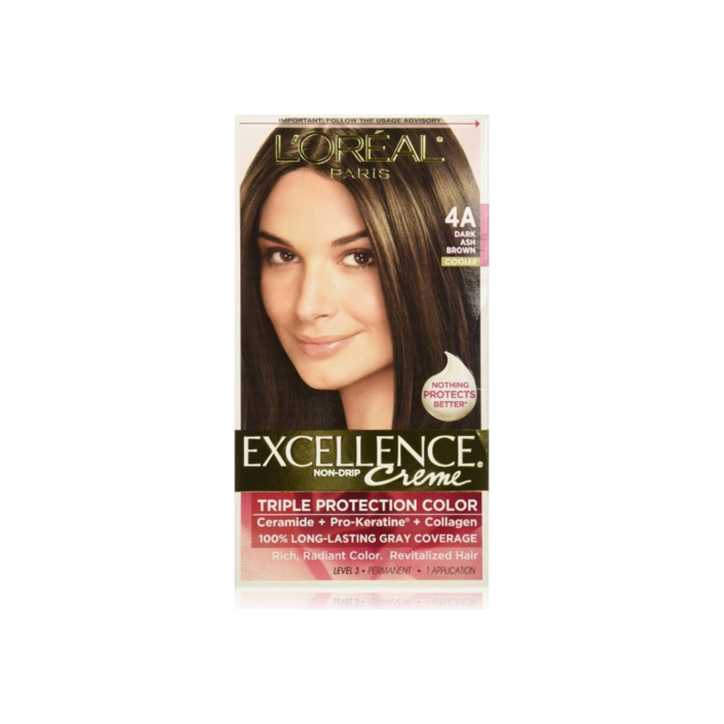 L'Oreal Paris Excellence Creme Haircolor, Dark Ash Brown [4A] (Cooler) 1 Ea