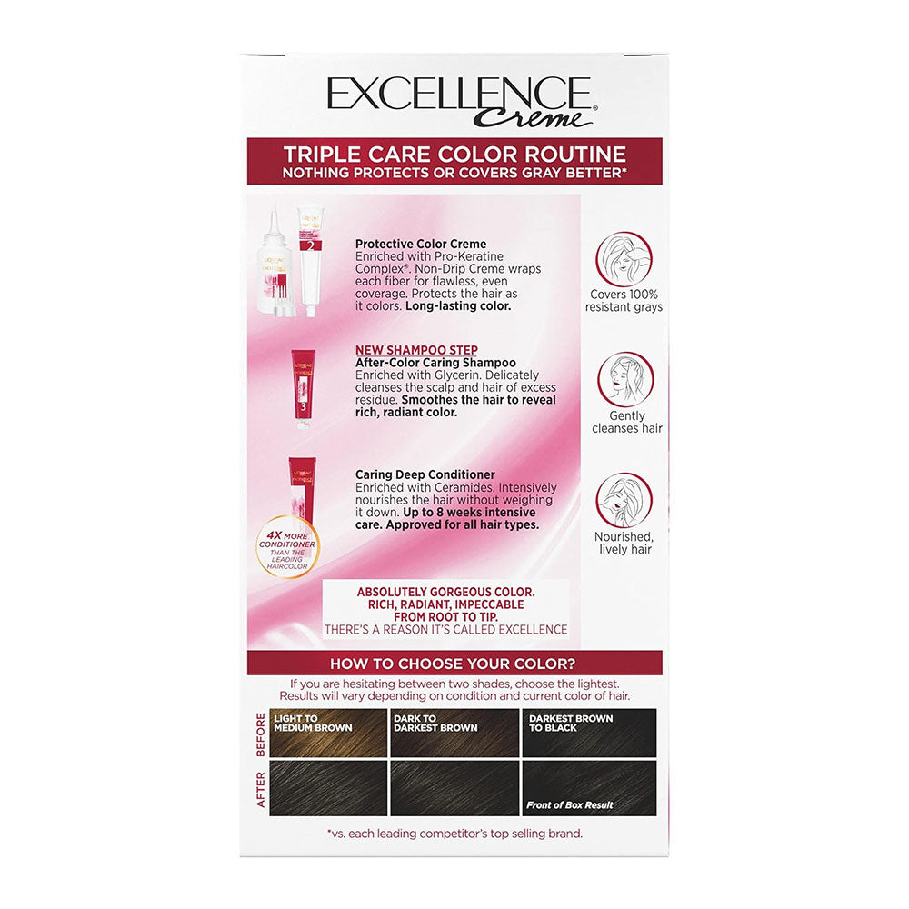 L'Oreal Paris Excellence Creme Permanent Triple Care Hair Color,1Ct