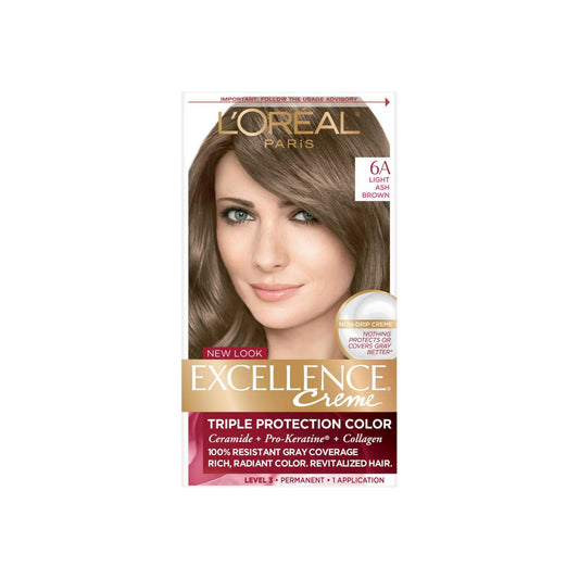 L'Oreal Paris Excellence Creme Haircolor, Light Ash Brown [6A] 1Ea