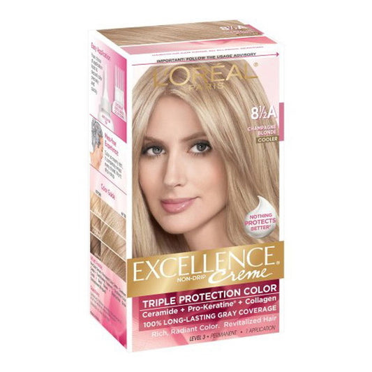 Loreal Excellence Triple Protection Hair Color Creme, 8.5A Champagne Blonde - 1 Ea