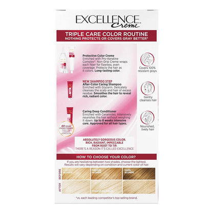L'Oreal Paris Excellence Creme Permanent Triple Care Hair Color, 1Ct