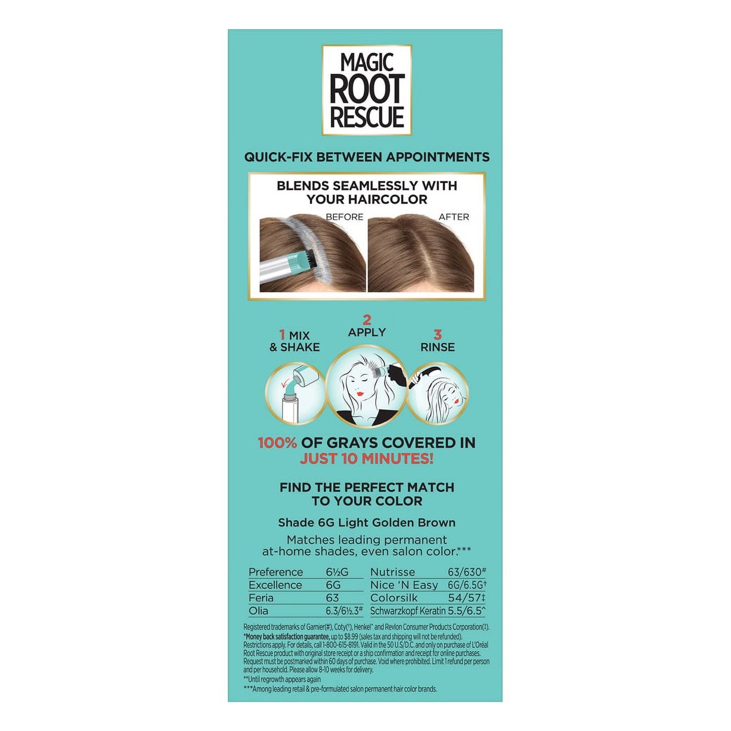 L'Oreal Magic Root Rescue 10 Minute Hair Coloring Kit 6G Light Golden Brown