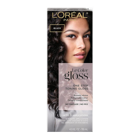 L'Oreal Paris Le Color One Step Toning Hair Gloss, Black Noir, 4 Ounce