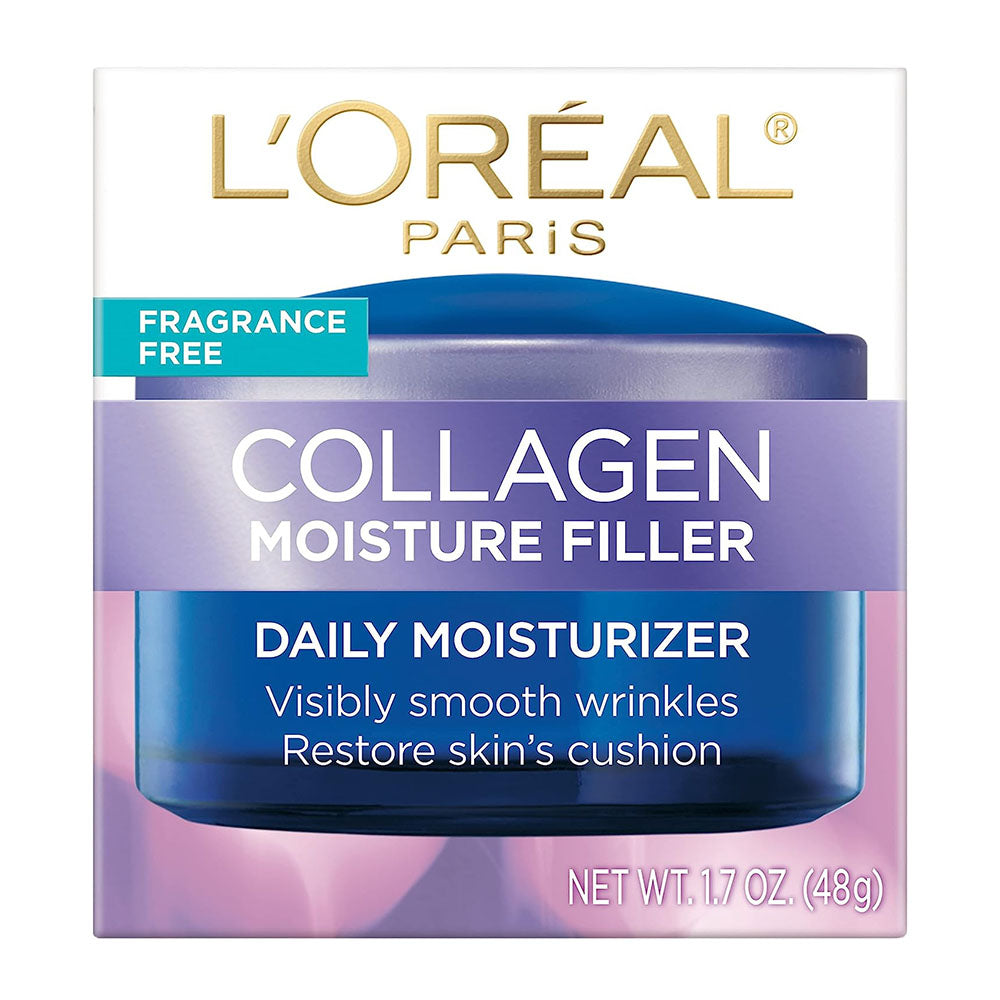 L'Oreal Paris Collagen Daily Face Moisturizer, Reduce Wrinkles, Face Cream, Fragrance Free 1.7 Oz