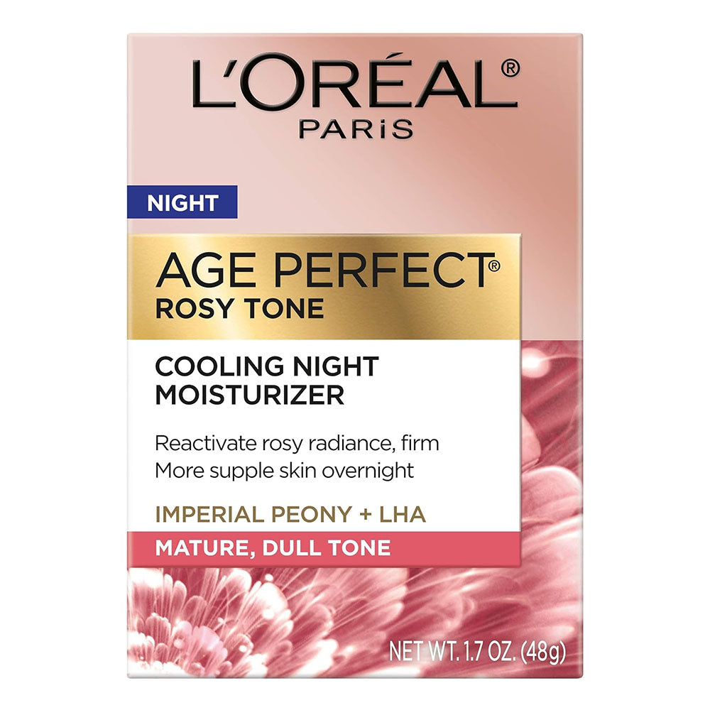 L'Oreal Paris Age Perfect Rosy Tone Anti-Aging Cooling Night Moisturizer 1.7 Oz