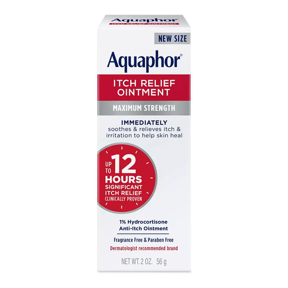 Aquaphor Itch Relief Ointment 1% Hydrocortisone Anti-Itch Cream - 2Oz