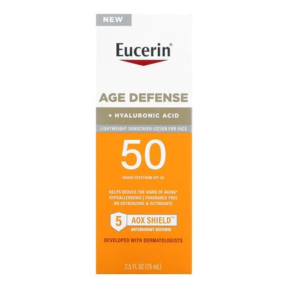 Eucerin Sun Age Defense Spf 50 Face Sunscreen Lotion , 2.5 Fl Oz Bottle