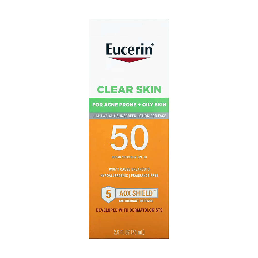 Eucerin Sun Oil Control Spf 50 Face Sunscreen Lotion With Oil Absorbing Minerals, 2.5 Fl Oz Bottle