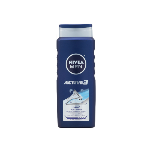 Nivea For Men Active 3 Body Wash 16.90 Oz