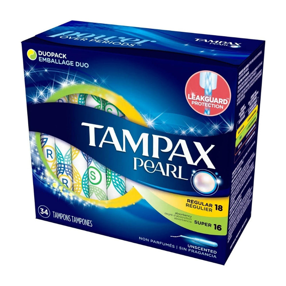 Tampax Pearl Duo Pack Tampons 34 Ea