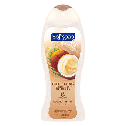 Softsoap Body Wash Exfoliating Scrub, Coconut Butter Scent, 20 Oz